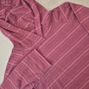 Pendleton Long Sleeve Hooded‎ Shirt Mens Large Red Striped Cotton